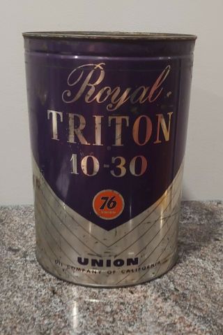Vintage Royal Triton Union 76 5 - Quart Oil Can