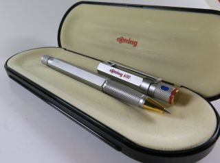 Rotring 600 Silver - Gold Old Style Rollerball,  Made In Germany,  Top