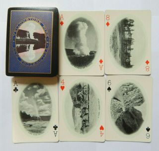 1900s Yellowstone National Park Playing Cards W/52 Views - Gilt Edges