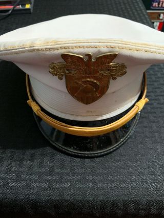 West Point Military Academy Cadet Dress White Cap Vintage Army Cadet Cover 7 1/4
