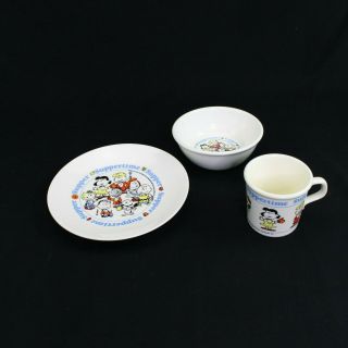 Snoopy And The Peanuts Gang Vintage 1968 China Set Cup Bowl Plate 1960s