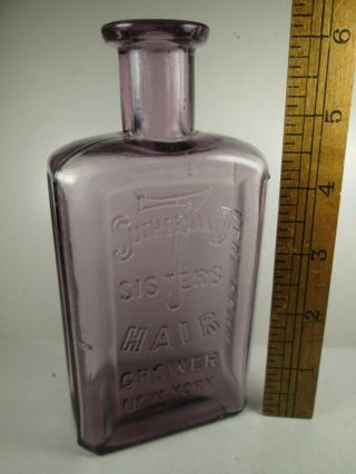 7 Sutherland Sisters Hair Grower Embossed Bottle - Lockport Ny - Tonic / Remedy