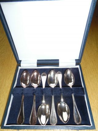 Cased Set 6 Vintage 925 Silver Tea / Coffee Spoons