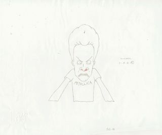 Beavis Butthead Production Cel Cell Drawing Mtv Mike Judge Nosebleed