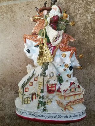 Fitz And Floyd St Nick Santa Over The House Up On The Roof Top Figurine 18 "