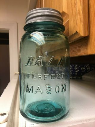 Ball Perfect Mason - Quart Canning Fruit Jar - Slanted Block Letters