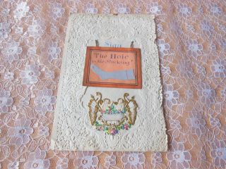 Victorian Paper Lace Valentine Card/ 
