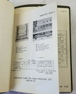 vintage navships 92161 navy instruction book for radio receiving set an/urr - 22 3