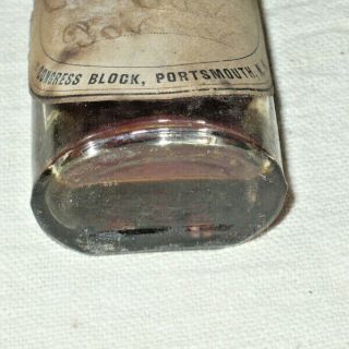 Vintage WM R.  PRESTON APOTHECARY Portsmouth,  NH Bottle (paper label) 3