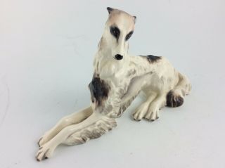 Antique Hand Painted Wedgwood Porcelain Borzoi Dog Figurine 175 - 2 Ca 1900