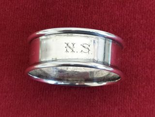 Antique Art Deco Solid Sterling Silver Napkin Ring 1919 Birmingham England Ns