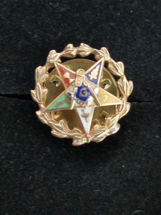 Past Patron Order Of The Eastern Star Pin/brooch Yellow 10k Gold