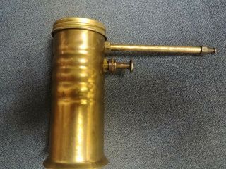 Vintage Eagle Brand No.  66 Brass Oil Can Finger Pump W/ Fixed Spout