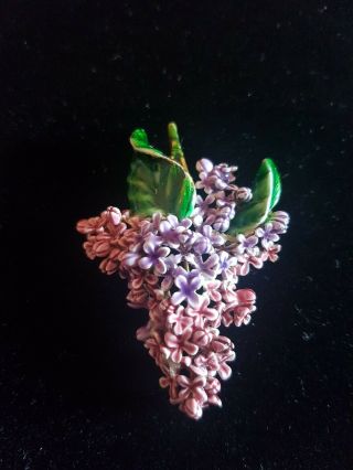 Mfa Museum Of Fine Arts Purple Lilac Enamel Flower Brooch Pin