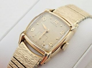 Vintage Art Deco Mens Hamilton Clyde 17j Gold Filled Wristwatch Watch