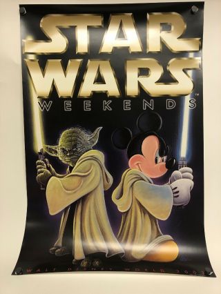 Star Wars 2003 Disney Star Wars Weekends Jedi Yoda Mickey Poster W Tube