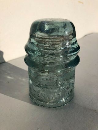W.  F.  G.  Co.  Denver Colorado Glass Insulator Ghost Embossing Cd 121