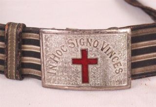 Vintage Knights of Templar Masonic Sword Belt and Buckle - silver buckle & braid 2