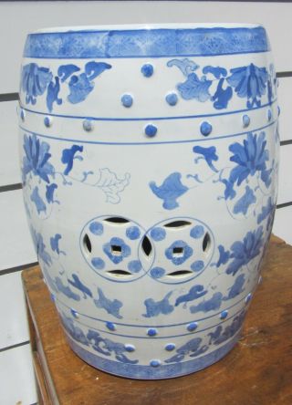 Fine Chinese Antique Porcelain Blue & White Garden Seat Very Fine