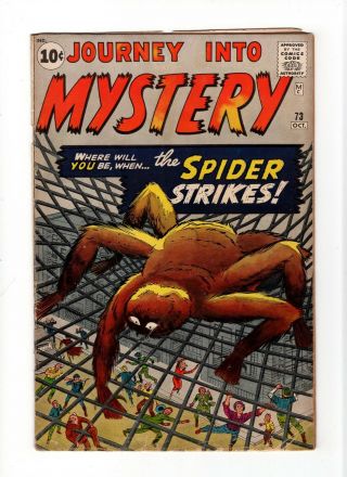 Journey Into Mystery 73 Vintage Marvel Comic Key Prototype Spider - Man Gold 10c