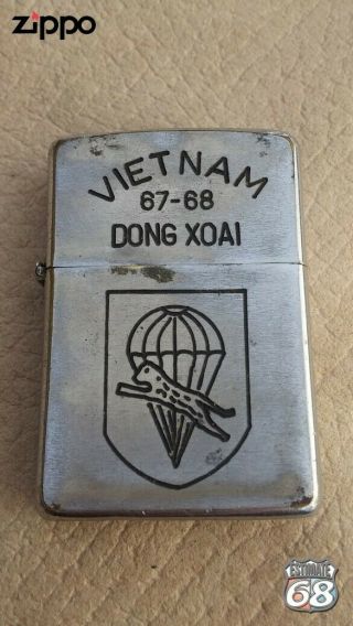 Vintage Zippo Petrol Lighter Vietnam War Dong Xoai 67 - 68