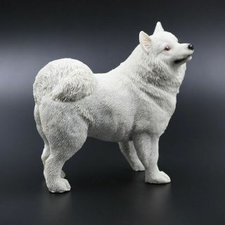 Resin Mini Samoyed Dog Hand Painted Simulation Model Statue Pet Lovers Gift