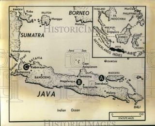 1945 Press Photo World War Ii Map Of The Indonesian Islands - Tuw03122