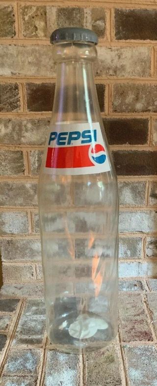 Vintage The Ralphco Giant Plastic Pepsi Twist Bottle Bank With Cap 1995