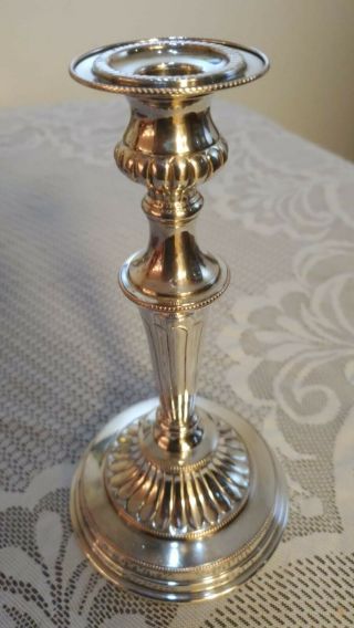 Vintage Silver Hand Chased Candlestick Made In England Silver On Copper