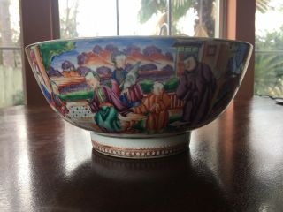 A Fine Chinese 18th C Export Porcelain Punch Bowl C.  1775.  Qianlong Period