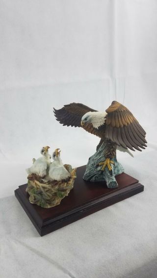 G) Vtg 1984 Andrea By Sadek " American Bald Eagle And The Chicks " 7174 Figurine
