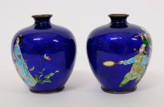 Splendid Antiques Japanese Enamel Cloisonné Vases 2