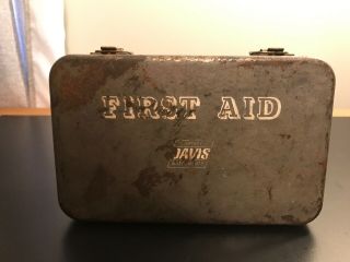Vintage Post Wwii Era " First Aid Kit " For Vehicles,  Davis,  Stocked
