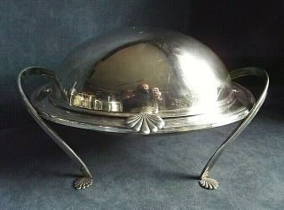 Large 13 " Silver Plated Rollover Serving Dish C1920
