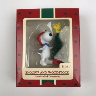 Vintage Snoopy Ornament Box Peanuts Woodstock Hallmark Keepsake