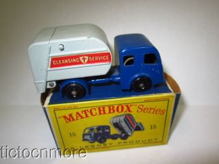 Vintage Lesney Matchbox 15 Refuse Truck Tippax Garbage & Box Toy Model