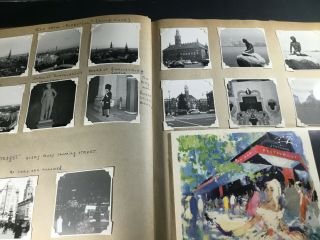 Vtg 1963 Travel Scrapbook Album 335 Photographs Cruise York Airline Telegram