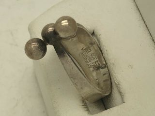Ana Greta Eker AGE Sterling Silver Modernist Adjustable Ring Norway Sz 6.  75 5.  9g 2