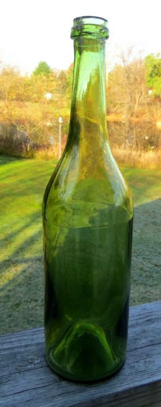 Crazy Limey Green Kickup Blown Wine Or Champagne - 3pc Mold - Say What?? Look