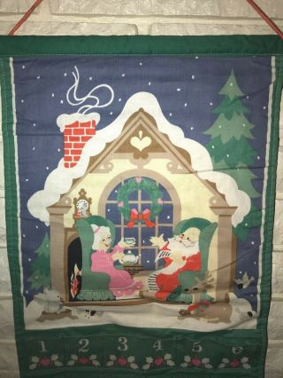 Vintage 1987 Avon Cloth Countdown to Christmas Calendar with Mouse 3