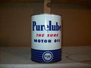 Vintage Pure Motor Oil 1 Quart Can By The Pure Oil Company