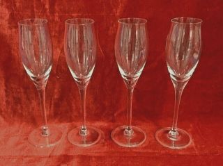 Pre - Owned Set Of 4 Vintage Cartier Crystal Champagne Flute/wine