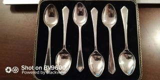 Set Of 6 Hallmarked Sterling Silver Tea Or Coffee Spoons In Presentation Box