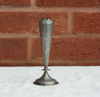 19th Century Indian Kashmiri Solid Silver Vase 55 Grams