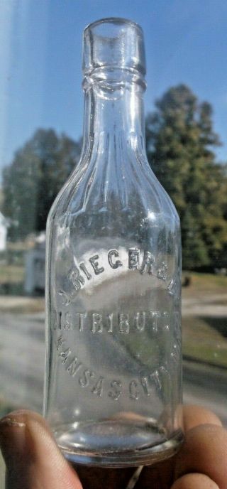Miniature Whiskey Bottle J.  Rieger Kansas City,  Mo 1890 