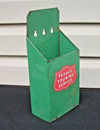 Vintage Pressed Steel TEXACO Touring Service Map Holder Stand Wall Rack 2