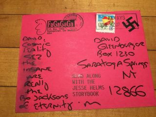 FaGaGaGa aka Mark & Mel MAIL ART postmarked 1990,  1997 2 - postcards FLUXUS 3