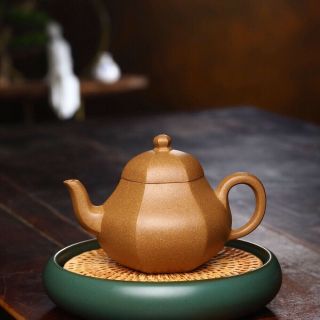 Marked Chinese Yixing Zisha Clay Fully Handmade Chu Liqiang Siting Teapot 170cc