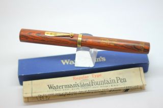 Vintage Waterman 78 Woodgrain Xl Fountain Pen Eyedropper 8 Nib Minty Boxed