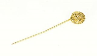 14k High Relief Ornate Lion Roar Face Stick Pin Yellow Gold 65